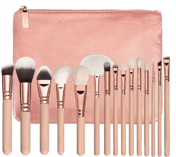 15 מברשות איפור מקצועיות +תיק