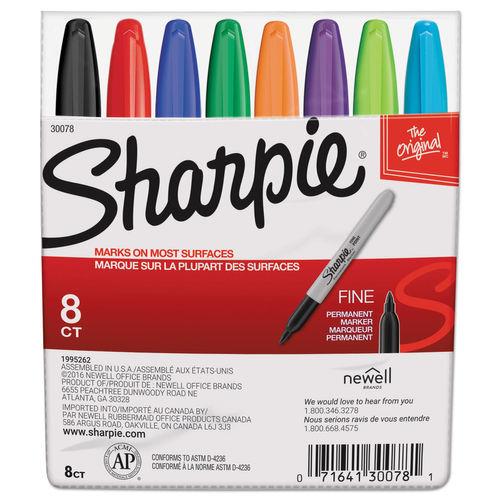 טושי שרפי - SHARPIE סט 8 טושים FINE POINT