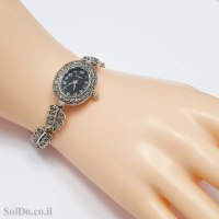 שעון מכסף מעוצב משובץ מרקזטים SH3261 | תכשיטי כסף