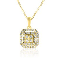 שרשרת ותליון זהב 14 קראט 0.38 קראט יהלומים 817133 - מחיר מבצע! 