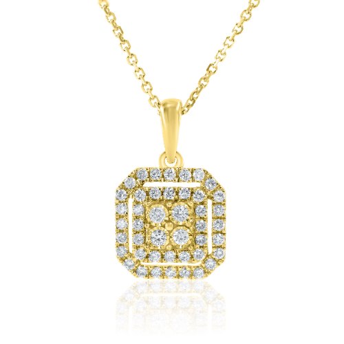 שרשרת ותליון זהב 14 קראט 0.38 קראט יהלומים 817133 - מחיר מבצע! 