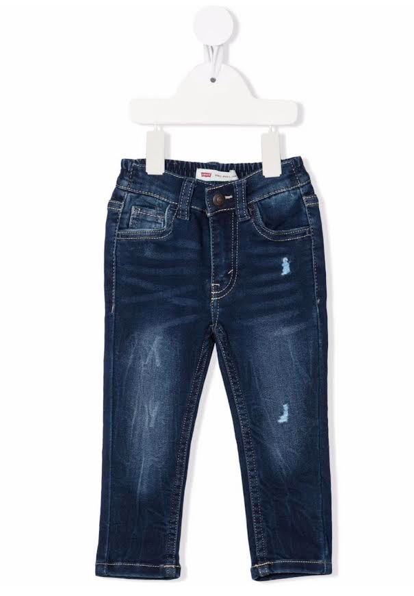 ג'ינס כחול משופשף גומי LEVIS BABY- מידות 3M-24M