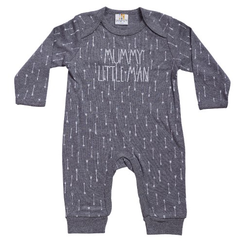 אוברול טריקו ארוך גבר קטן של אמא אפור כהה