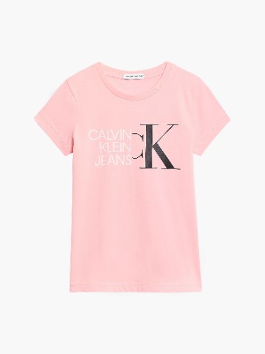 טישירט בנות לוגו CK ורוד