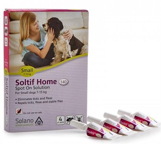 סולאנו סולטיף לכלב במשקל 7-15 קג למניעת פרעושים וקרציות 4 יחידות
