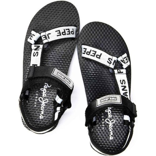 סנדל נשים PEPE JEANS צבע שחור/לבן