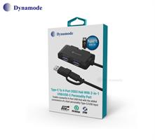 מפצל Dynamode לחיבור USB3.0 לחיבור 4 יציאות USB3.0 עם חיבור Type C