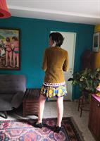 חצאית מיני פליסה משי מידה M