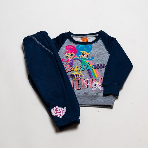 חליפת בנות פוטר זהבית ופזית מלאנג' נייבי