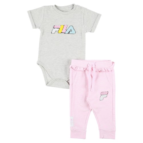 חליפת בייבי אפור/ורוד FILA בנות - 6-18 חודשים