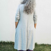 טוניקה/שמלה חורפית מפנקת מדגם קשת בצבע מלאנז׳ (אפור)