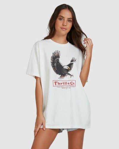 טישירט אוברסייז שמנת THRILLS TRACTION