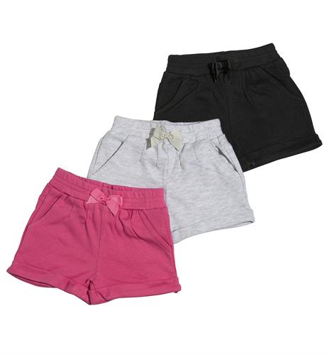 שלישיית מכנסיים 4452 שחור - אפור מלאנג' - פוקסיה