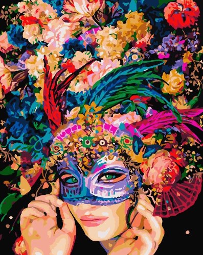 צביעה לפי מספרים - מסיכה ונציאנית