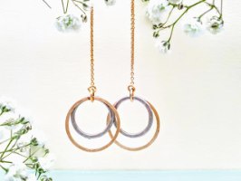 E-04 עגילי שרשרת עשויים גולדפילד 14K דגם גדול