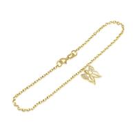 צמיד זהב עם צ'ארם פרפר זרקונים נופל