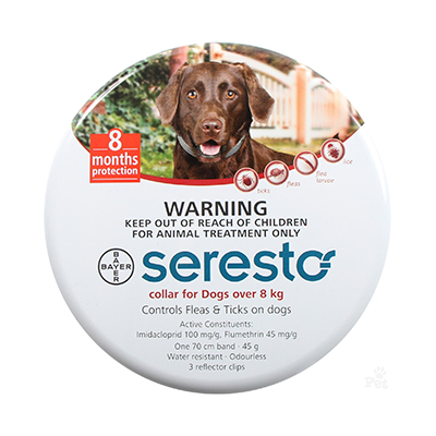 סרסטו קולר נגד פרעושים, קרציות וכינים לכלבים גדולים מעל ל- 8 ק"ג Seresto Large Dog