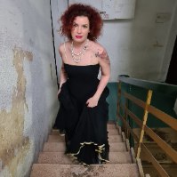 שמלת מקסי שחורה דרמטית מידה S