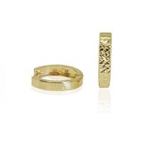 עגילי חישוק קטן-בינוני מזהב 1.6 סמ עם חריטת לייזר