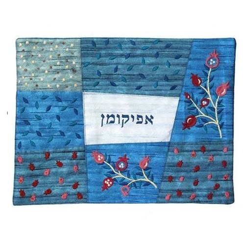 כיסוי אפיקומן רקמה אפליקציה כחול