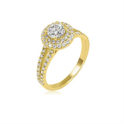 טבעת אירוסין משובצת יהלומים 1.30 קראט