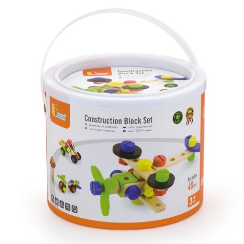 חלקי בנייה מעץ- 48 חלקים