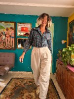 חולצה גאומטרית מכופתרת מידה L