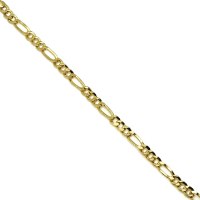 צמיד חוליות איטלקי │ צמיד פיגרו חוליות רוחב 2.4 ממ בזהב צהוב 14 קרט