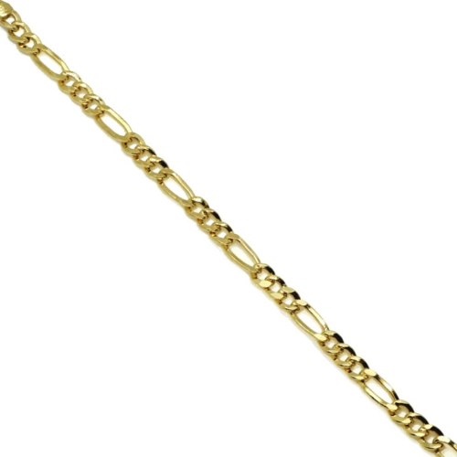 צמיד חוליות איטלקי │ צמיד פיגרו חוליות רוחב 2.4 ממ בזהב צהוב 14 קרט