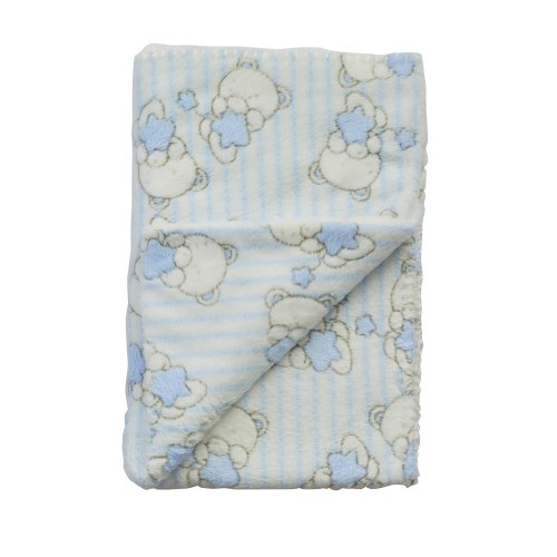 שמיכת פרווה דובון תכלת בייבי