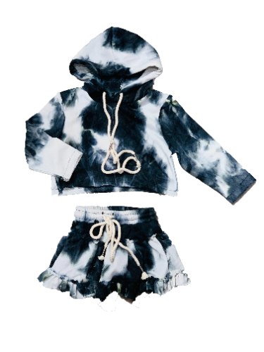 חליפת חצאית טאי דאי שחור לבן 2-16