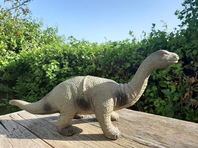 דינוזאור גדול מפלסטיק רך ממולא אקרילן.