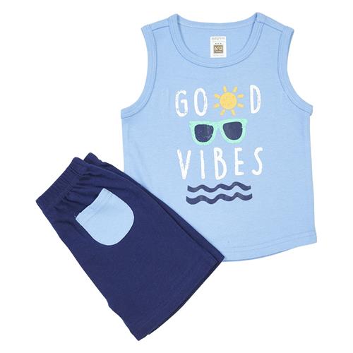 חליפת גופיית קיץ תכלת