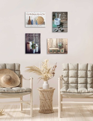 רביעיית תמונות השראה למטבח פינת אוכל דגם 013