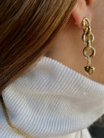 עגילי לני לב זהב