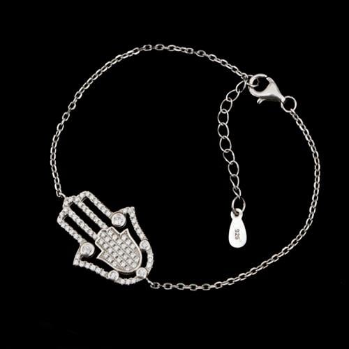 צמיד כסף חמסה משובץ זרקונים Z1265