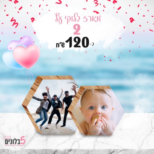 חבילת בלוקי עץ - משושה