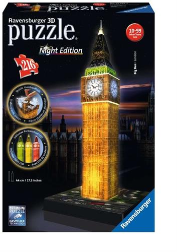 פאזל תלת-מימד ביג-בן מואר בלילה RAVENSBURGER