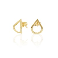 עגילי זהב משולש