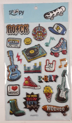 מדבקות פאפי רוק סטאר מטאלי LOOPY