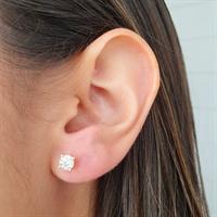 עגילי יהלומים 1 קראט דגם מרטיני | עגילי יהלומים צמודים לאוזן | עגילי יהלומים סוליטר בזול