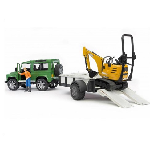גיפ לנד רובר + עגלה דחפור JCB +בובה 530-2593