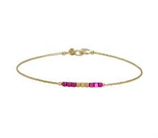 צמיד זהב צהוב ורוד או ירוק לבחירה דק ועדין