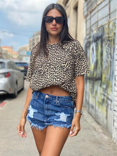 טישרט הדפס מנומר