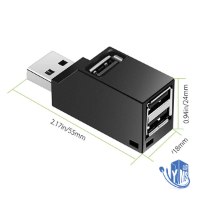 מפצל/רכזת 3 יציאות USB 2.0 במהירות גבוהה  בצבע שחור/לבן
