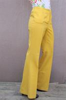 מכנסי סבנטיז צהובים מתרחבים מידה S
