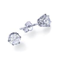 עגילי יהלומים 1 קראט | עגילי יהלומים צמודים | עגילי סוליטר 1 קראט