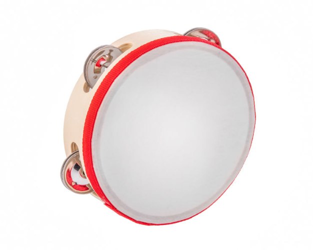 תוף מרים מעץ + כיסוי ו- 4 זוגות צלצלים - קוטר - 15.5 ס"מ