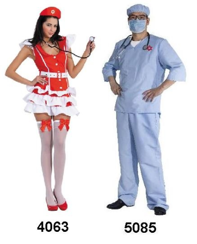 תחפושת זוגית-אחות מדליקה ורופא מנתח-R