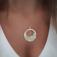 שרשרת חישוק עם לב וחריטות דגם LA305